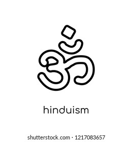 Hinduism icon. Trendy modern flat linear vector Hinduism icon on white background from thin line Religion collection, editable outline stroke vector illustration