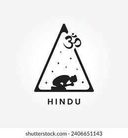 hinduism religion symbol logo vector illustration