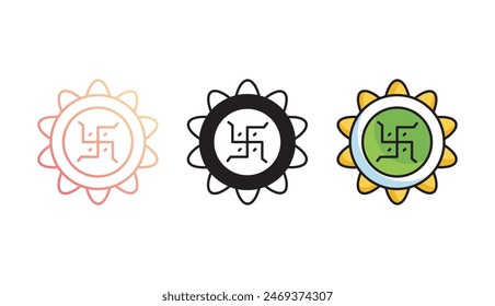 Hinduism Symbol icon design with white background stock illustration