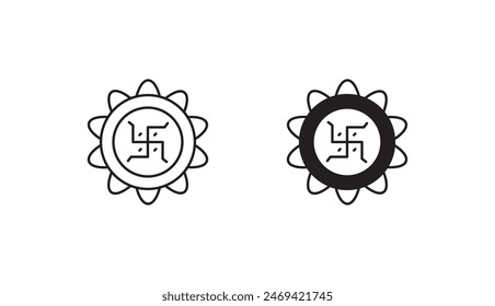 Hinduism Symbol icon design with white background stock illustration