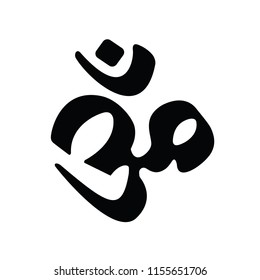 Hinduism symbol icon on the white background black