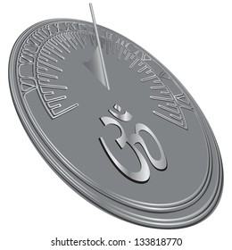 Hinduism symbol on the sundial. Vector illustration.