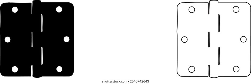 hinge, door hinge illustration vector outline
