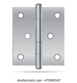 Hinges with Stainless steel texture on white background.