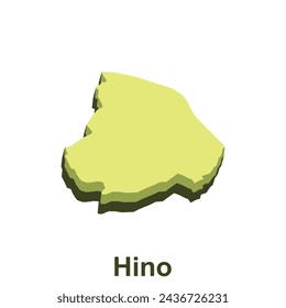 Hino City High detailed vector map of Japan prefecture, logotype element for template