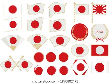 Hinomaru Japanese flag icon mark