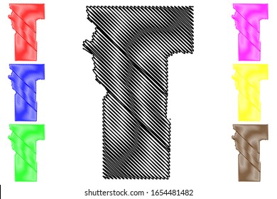 Hinsdale County, Colorado (U.S. county, United States of America,USA, U.S., US) map vector illustration, scribble sketch Hinsdale map