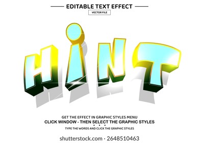 Hint 3D editable text effect template
