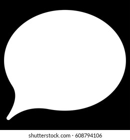 Hint Balloon vector icon. Flat white symbol. Pictogram is isolated on a black background. Designed for web and software interfaces.
