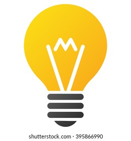 Symbol der Vektorsymbolleiste für Hint Bulb. Stil ist ein Farbverlauf-Symbol auf weißem Hintergrund.