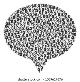 Hint collage of dollar symbols and circle spots. Vector banking icons are organized into hint mosaic.