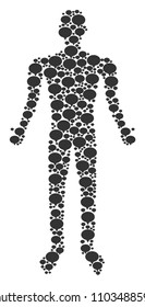 Hint human representation. Vector hint icons are grouped into person mosaic.
