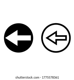 
hint icon left, arrow left in a flat style. vector icon. icon web. sign