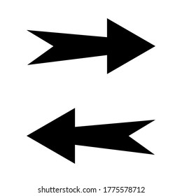 
Hinter Icon links und rechts, Pfeile links und rechts in einem flachen Stil.