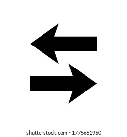 icono de pista izquierda y derecha, flechas izquierda y derecha en un estilo plano.
