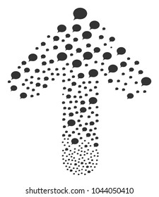 Hint illustration combined in the shape of forward directed arrow. Forward direction arrow collage combined from hint symbols.