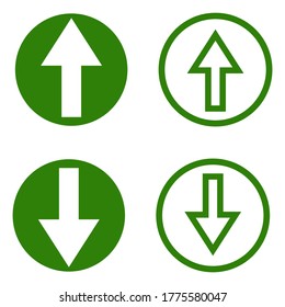 

hint line icon up and down, arrow up and down in a flat style. green color. icon web. vector icon