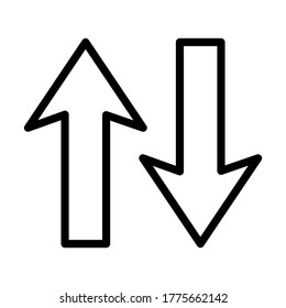 hint line icon up and down, arrow up and down in a flat style. web icon. vector icon.