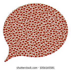 Hint mosaic of tomato. Vector tomato symbols are grouped into hint collage. Diet vector design concept.