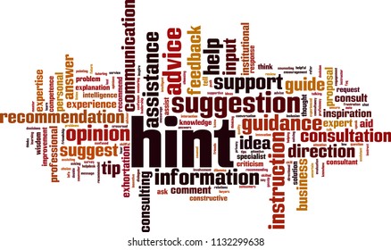 Hint word cloud concept. Vector illustration