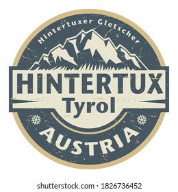 The Hintertux Glacier is the tourist name for the glaciers of the Gefrorene-Wand-Kees, Austria, vector illustration