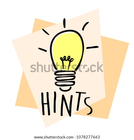 Hints (Hand drawn light bulb icon)