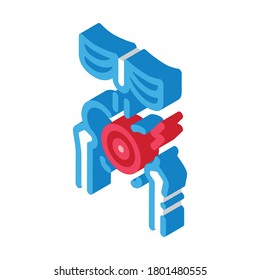 hip arthritis icon vector. isometric hip arthritis sign. color isolated symbol illustration