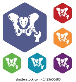 Hip bone icon. Simple illustration of hip bone vector icon for web.