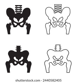 Hip Bone icon vector illustration logo design.