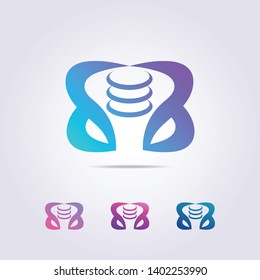 hip bone logo template with abstract form for your business and brand.