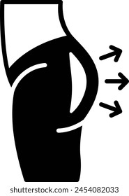 Hip dips surgery or liposculpting concept, buttock augmentation vector icon design, Cosmetology or Cosmetologist Symbol, esthetician or beautician Sign, Beauty treatment stock illustration