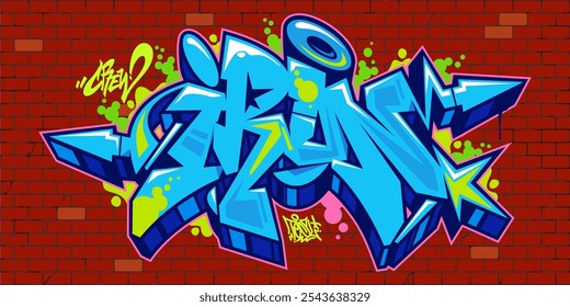 Hip Hop Abstractas Word Iron Graffiti Estilo Letras de fuente Ilustración vectorial Plantilla Arte