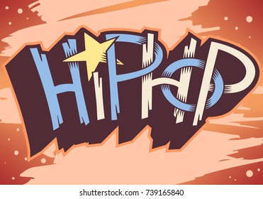 Diseño de etiquetas de grafiti estilo grafiti artesanal de Hip Hop. Imagen vectorial.