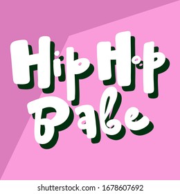 Hip hop babe. Sticker for social media content. Vector hand drawn illustration design. Bubble pop art comic style poster, t shirt print, post card, video blog cover.