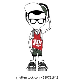 hip hop b-boy vector illustration