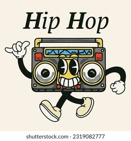 Hip Hop With boombox Groovy Character Design