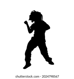 Hip hop, breakdance, house, street dancers silhouette vector