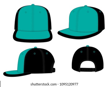 Hip Hop Cap Design Vector Turquoiseblack Stock Vector (Royalty Free ...