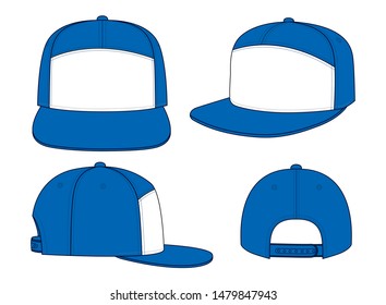 Hip Hop Cap Design Vector
: White / Blue