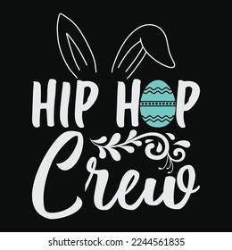 Tripulación De Hip Hop Cute De Pascua Arejas De Conejo, Huevo