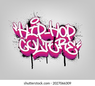 Etiqueta de etiqueta de graffiti estilo cultura del hip hop. Ilustración vectorial