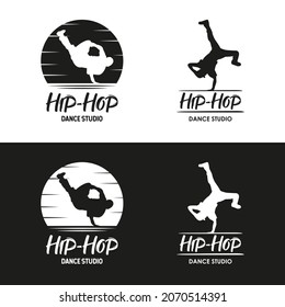 Hip Hop Dance Logo. Break Dance School oder Studio Sign. Premium und luxuriöses Vektordesign