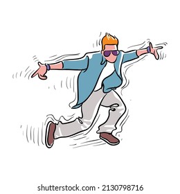 hip hop dance vector illustration isolated in white background