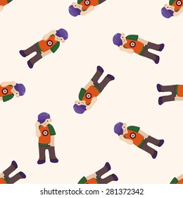 hip hop dancer , cartoon seamless pattern background