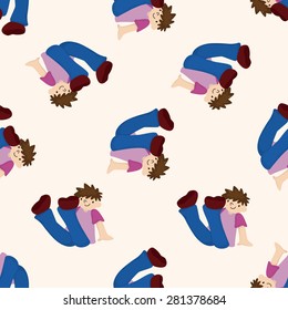 hip hop dancer , cartoon seamless pattern background
