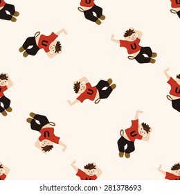 hip hop dancer , cartoon seamless pattern background