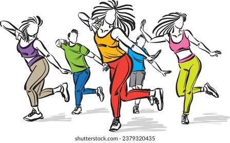 hip hop dancer fitness people active lifestyle vector illustration