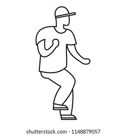 Hip hop dancer icon. Outline hip hop dancer vector icon for web design isolated on white background