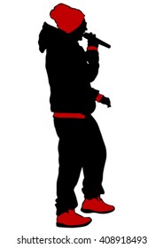 Hip hop dancer on white background