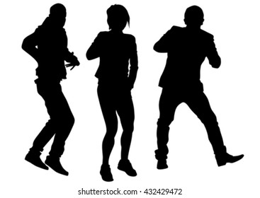 Hip hop dancer on white background